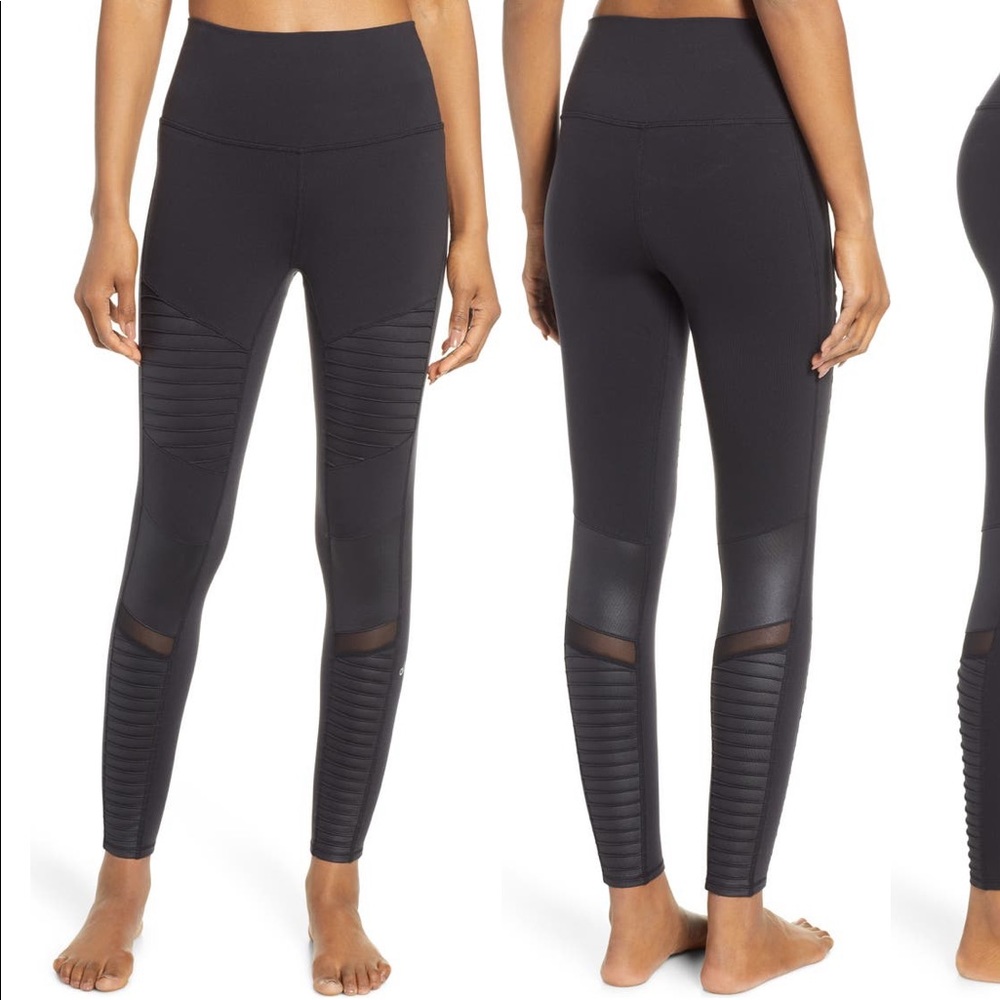 Alo High Waist Moto 7/8 Black Leggings